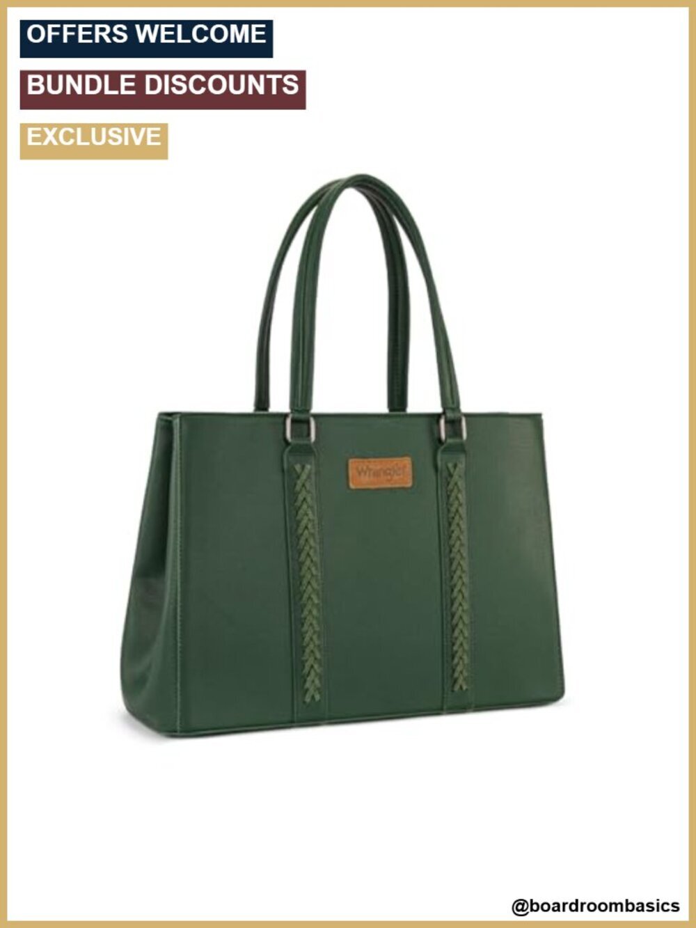 Faux Leather 15.6" Laptop Tote Bag with Padded Compartments